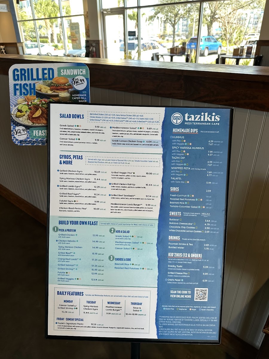 Menu Taziki's Mediterranean Cafe - Jacksonville - Beach Blvd-2